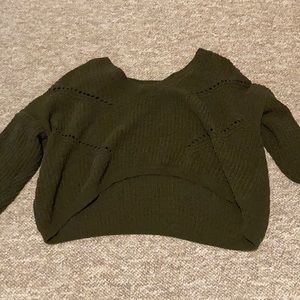 Medium Warm & Cozy cropped green sweater